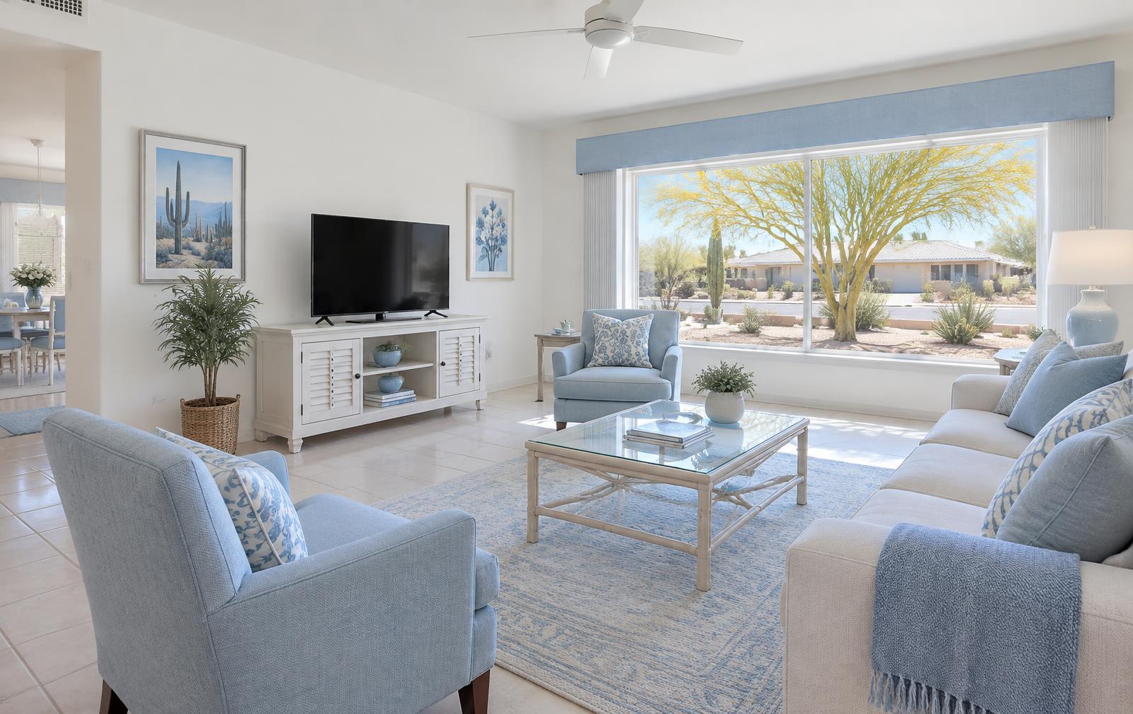 A bright, freshly cleaned Arizona living room